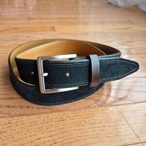 Johnston & Murphy Black Leather Suede Dress Belt Men's Size 36